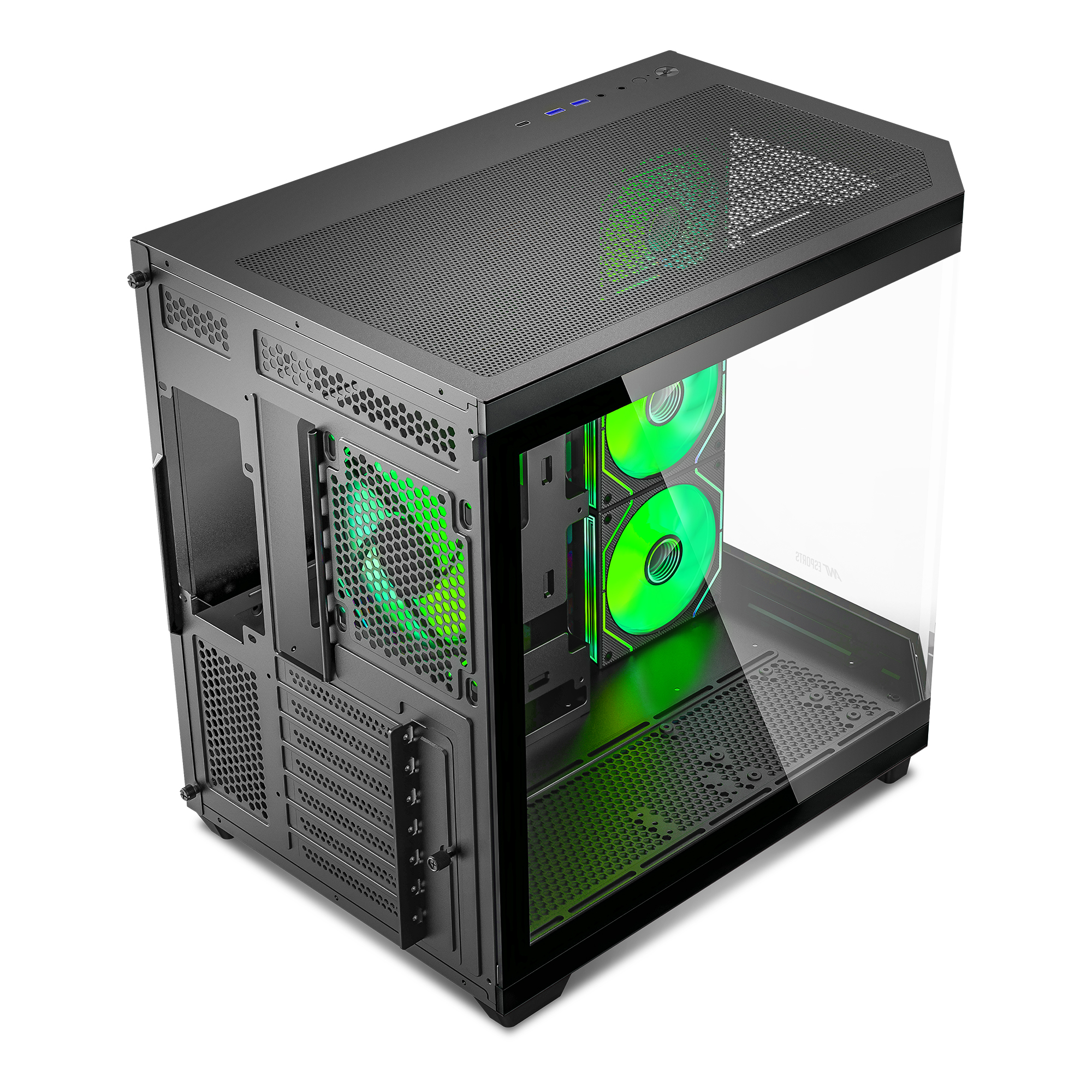 Ant Esports Crystal X11 ARGB Mid-Tower Gaming Cabinet – Black