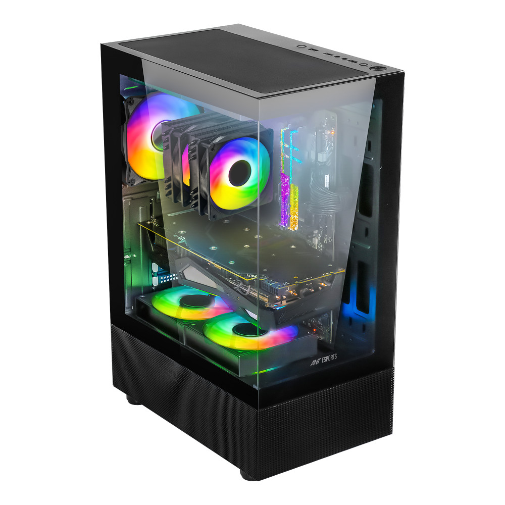 Ant Esports Crystal X2 ARGB Gaming Cabinet – Black