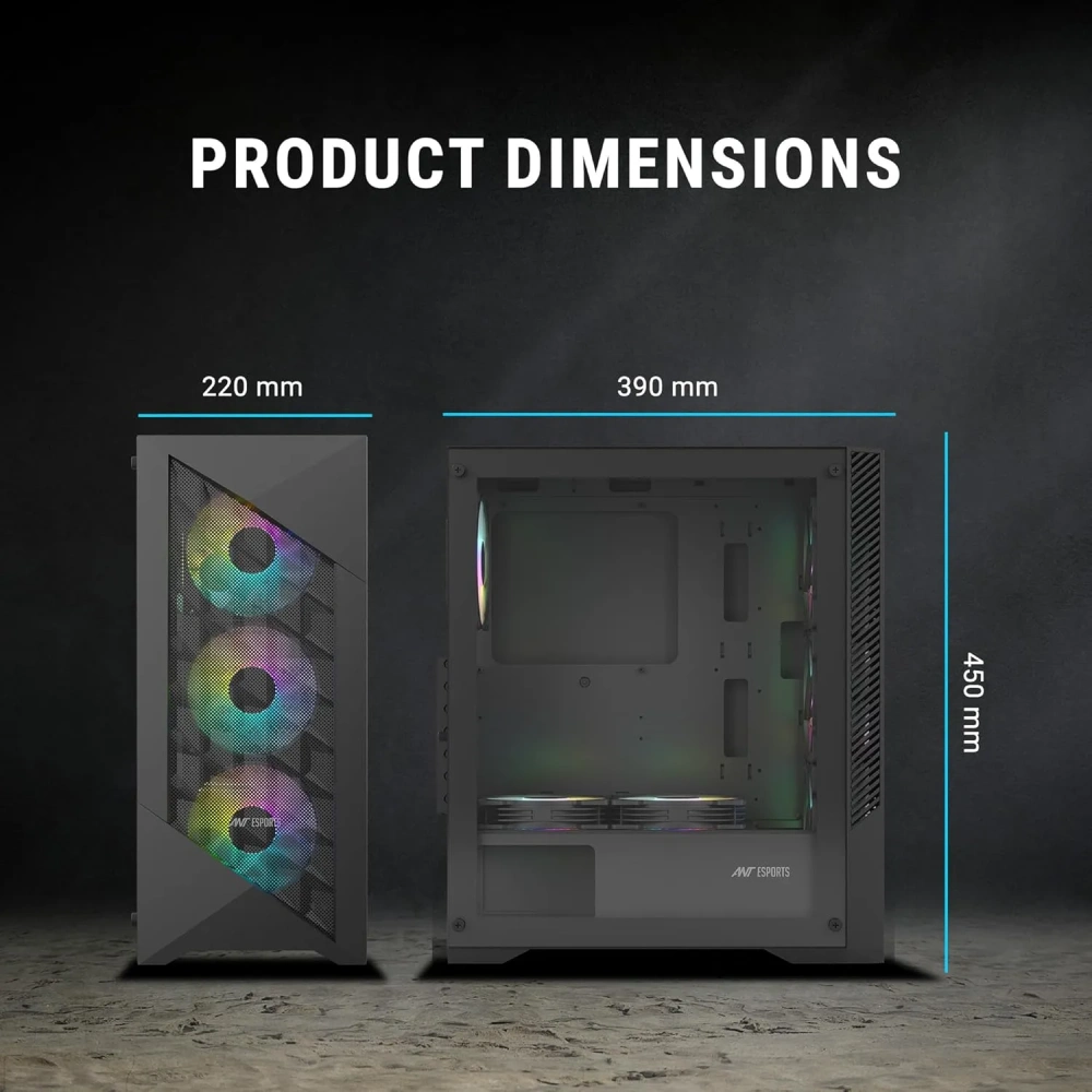 Ant Esports ICE-270M 6F ARGB Gaming Cabinet – Black