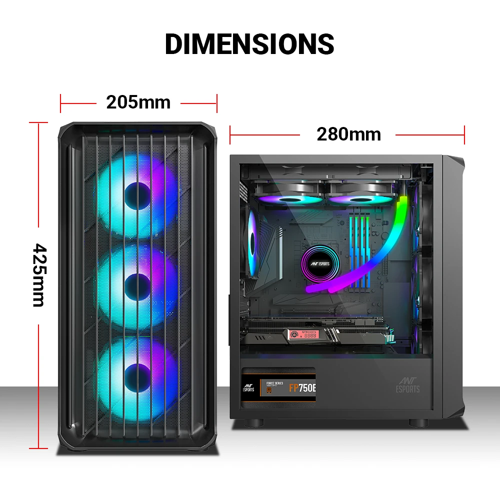 Ant Esports Gaming Cabinet 205 Mini 6F Black