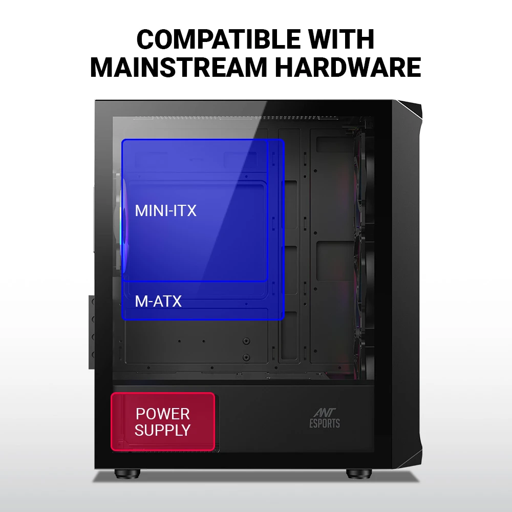 Ant Esports Gaming Cabinet 205 Mini 6F Black