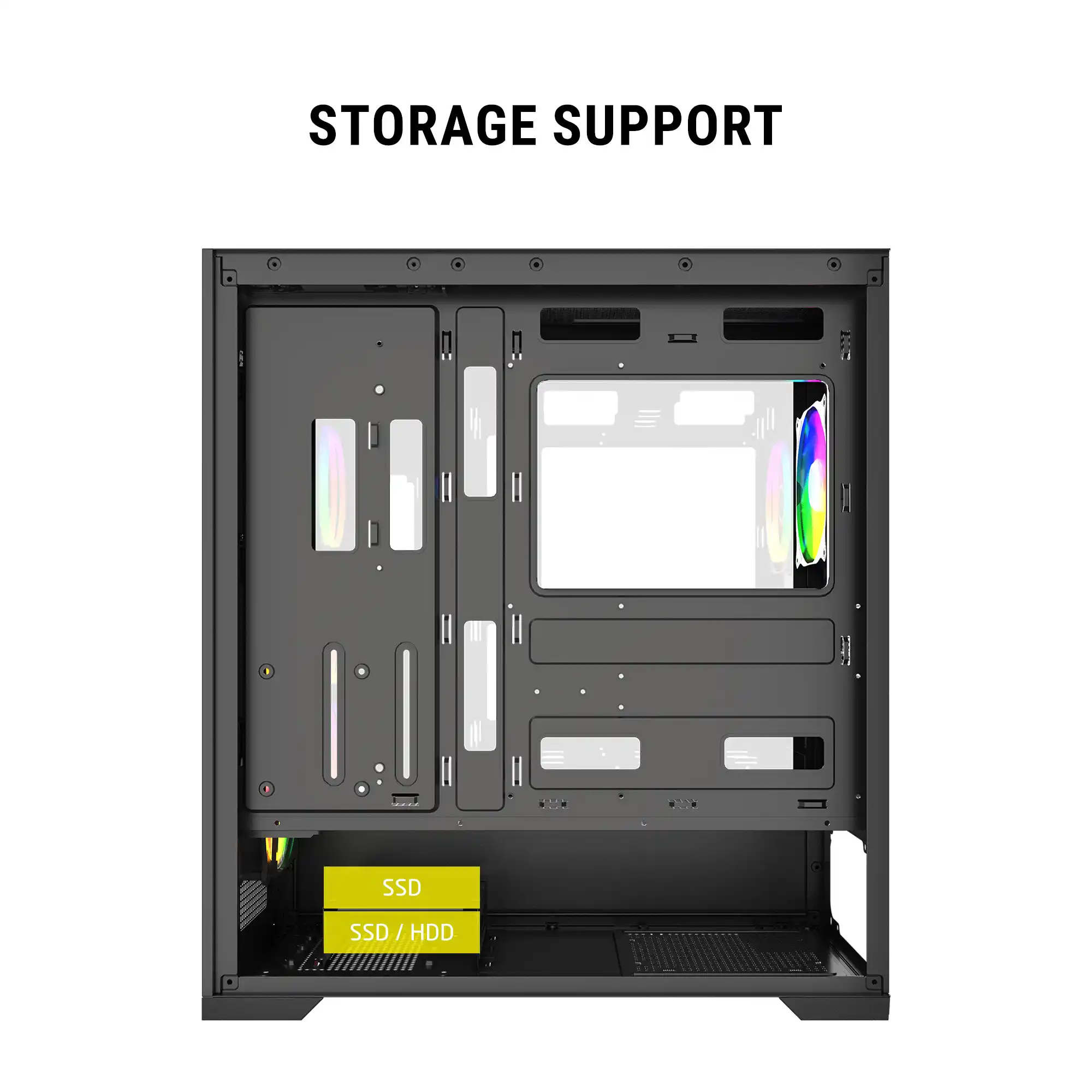 Ant Esports EVO 360 Black Mid Tower Cabinet (ATX/M-ATX/M-ITX)