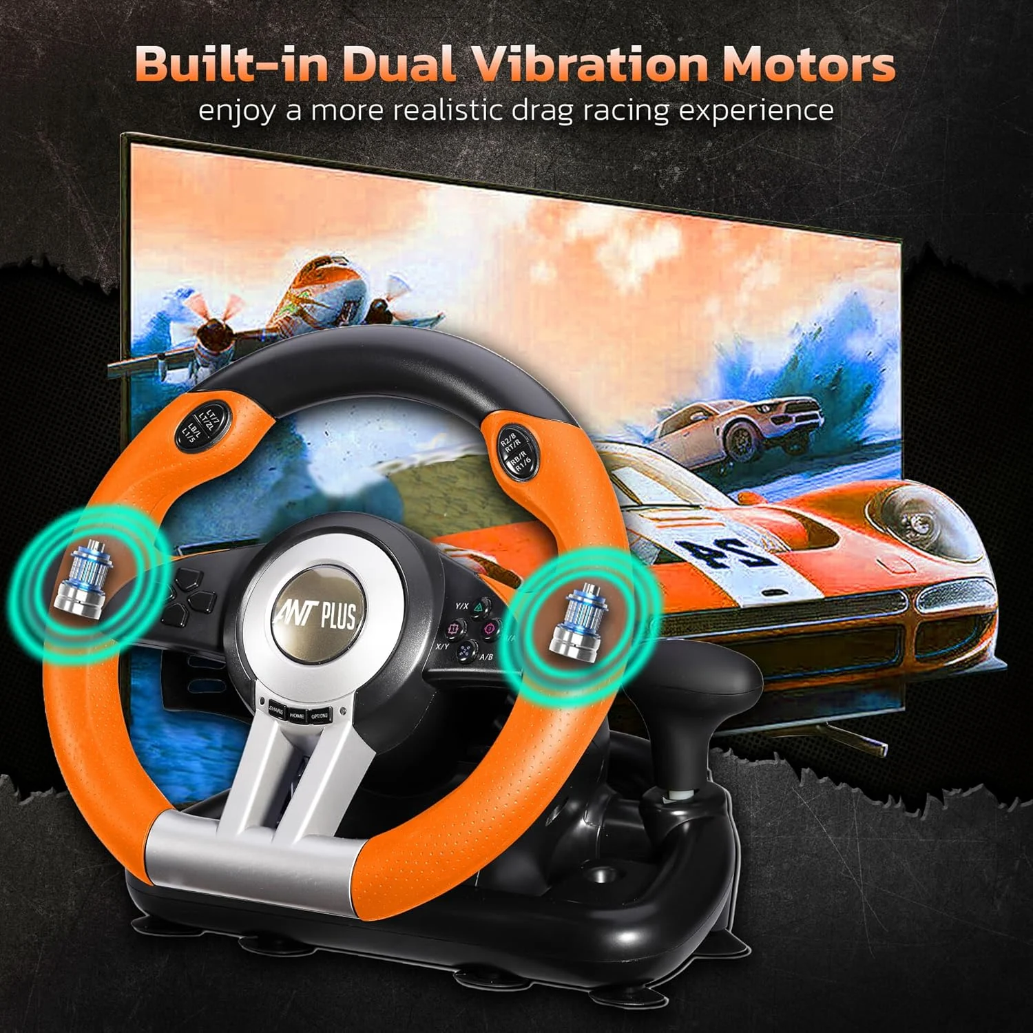 Ant Esports Fire Pro V3 Corsa Racing Wheel with Pedals – Black