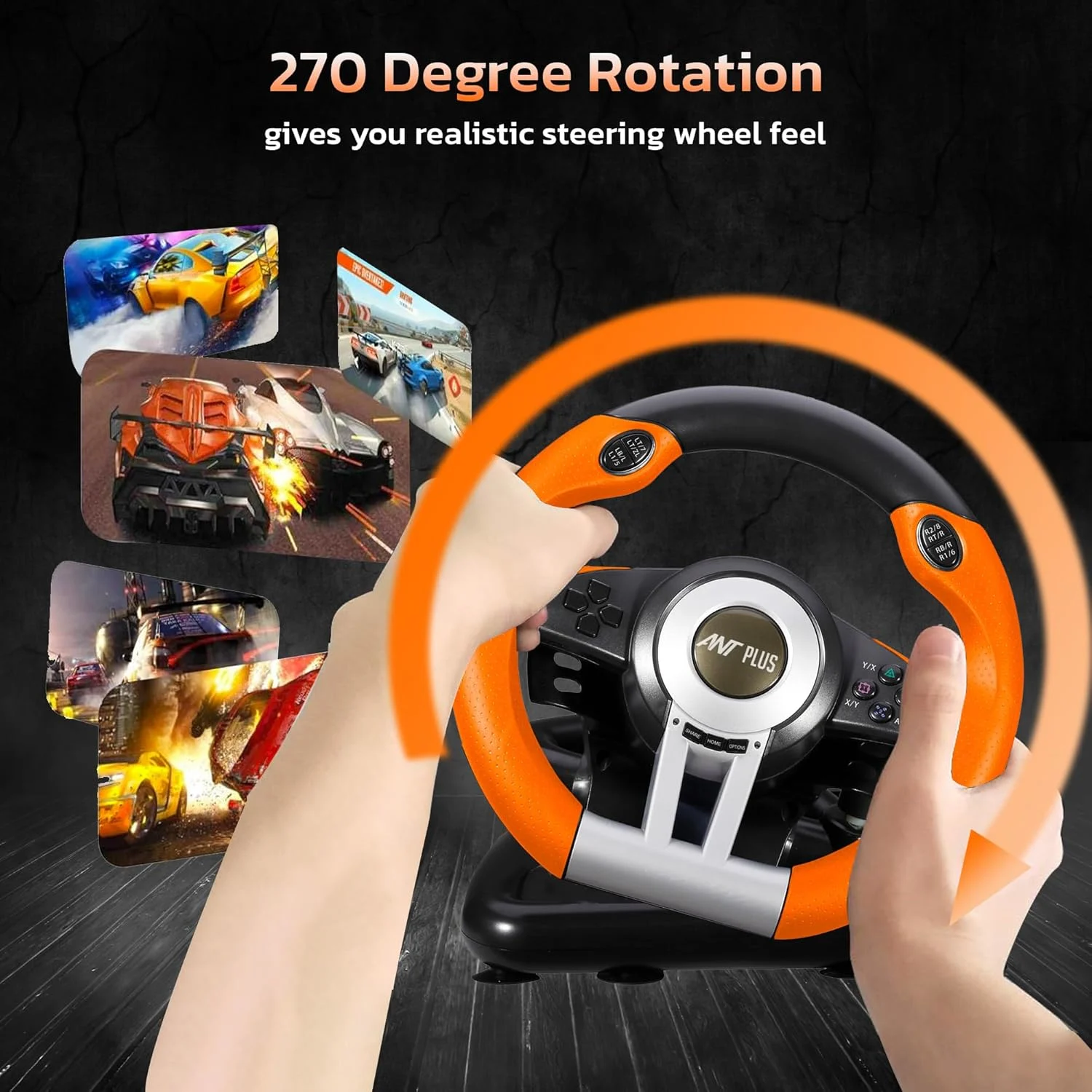 Ant Esports Fire Pro V3 Corsa Racing Wheel with Pedals – Black