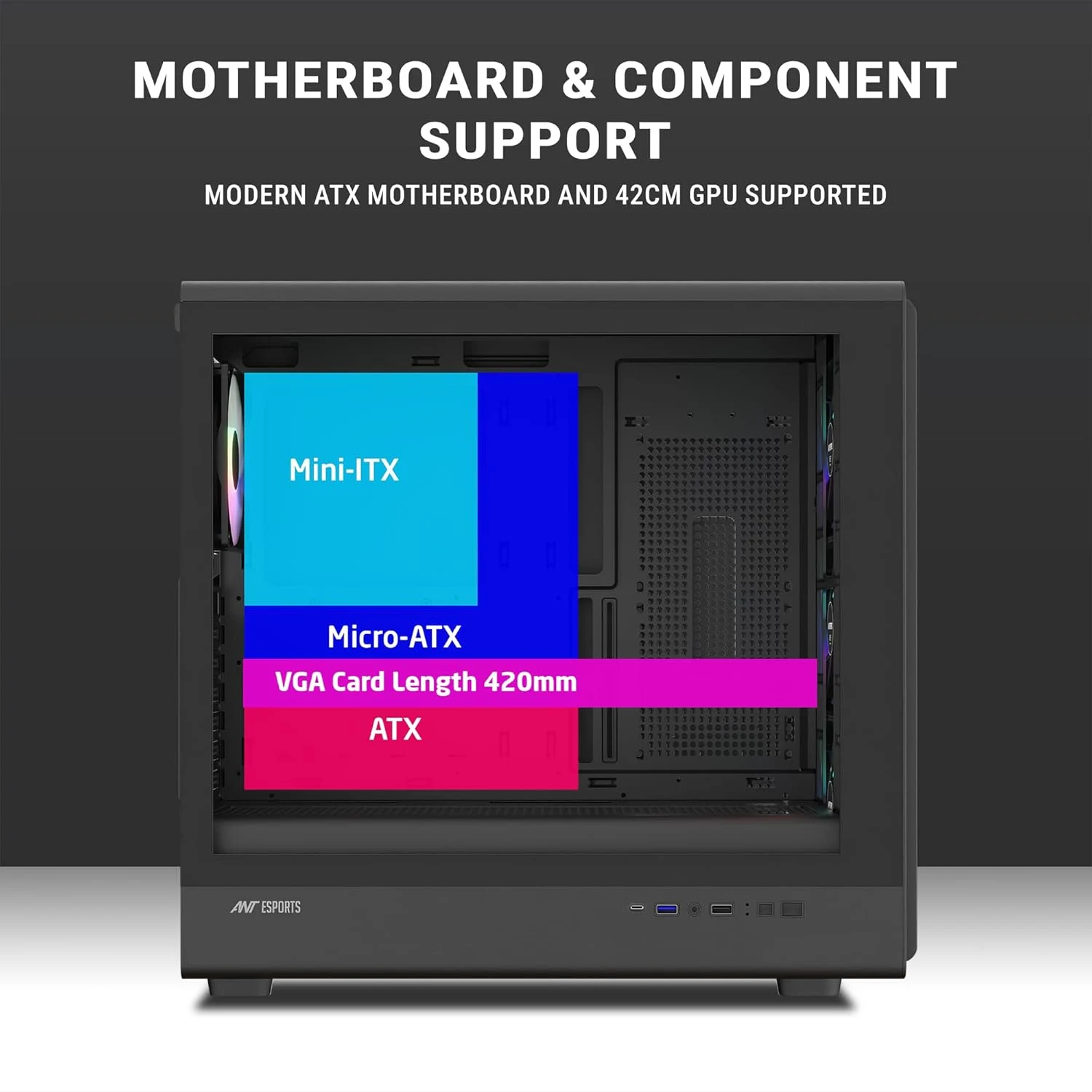Ant Esports ZEN Air 360 ARGB Mid Tower Gaming Cabinet