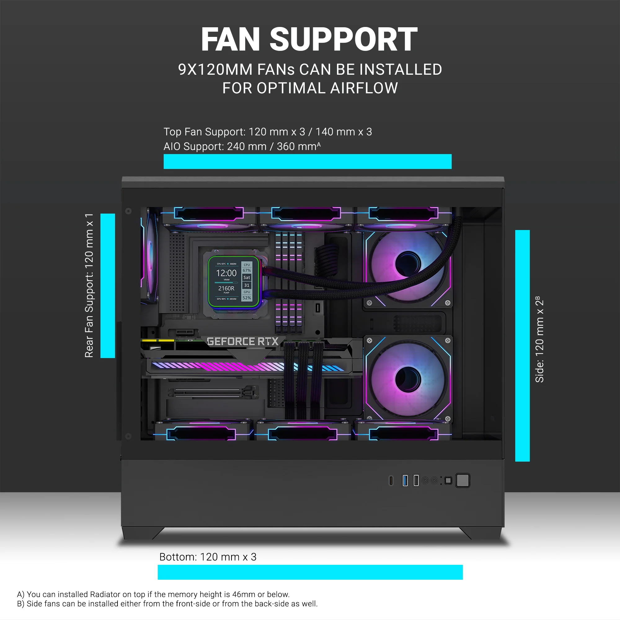 Ant Esports Crystal X6 Lite ARGB E-ATX Cabinet 6 Fans