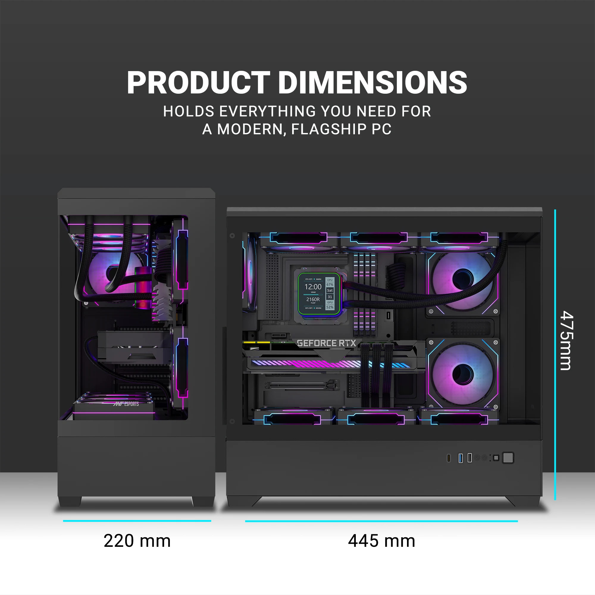 Ant Esports Crystal X6 Lite ARGB E-ATX Cabinet 6 Fans
