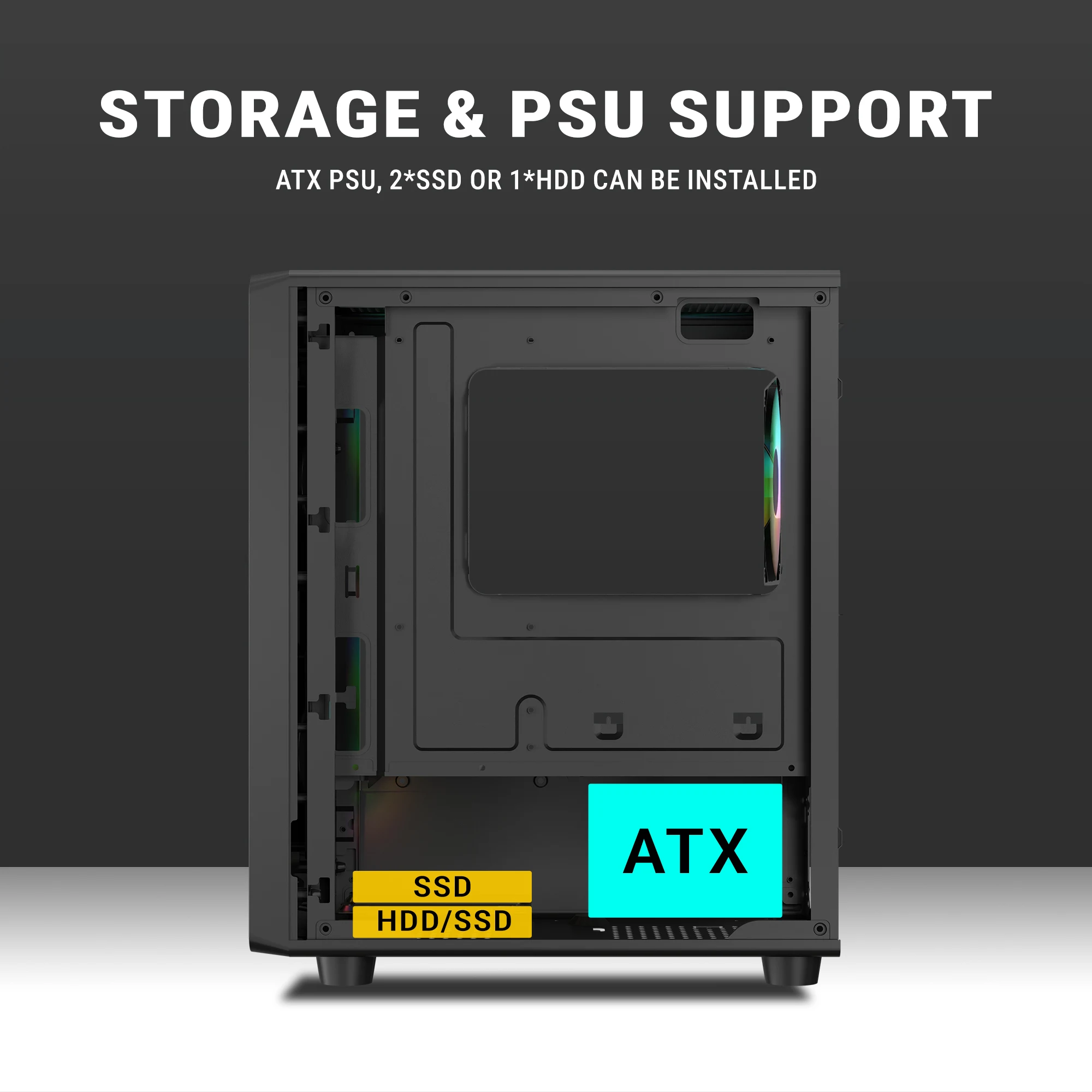 Ant Esports 400 Air Mini M-ATX Cabinet with 3×120mm Fans