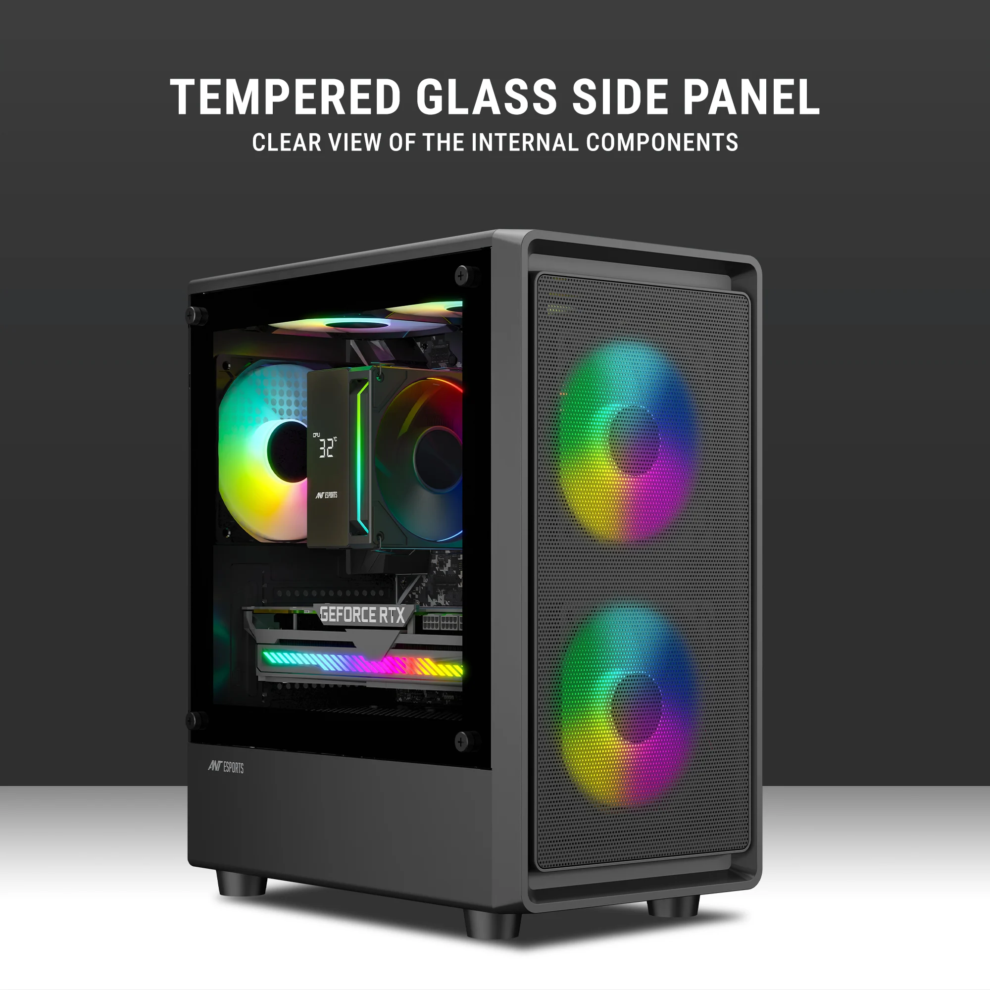 Ant Esports 400 Air Mini M-ATX Cabinet with 3×120mm Fans