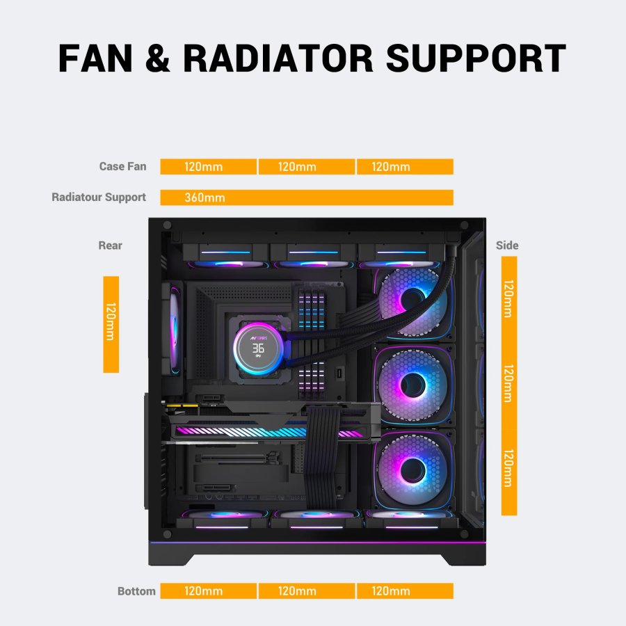 Ant Esports Crystal X7 Pro Max Mid Tower ARGB Gaming Cabinet