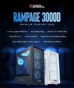 COCONUT RAMPAGE 3000D E ATX ARGB GAMING CABINET WHITE