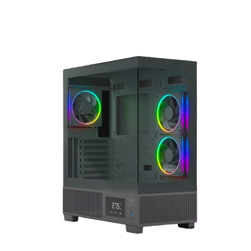 Ant Esports Gaming Cabinet Crystal X3 LCD (Black)