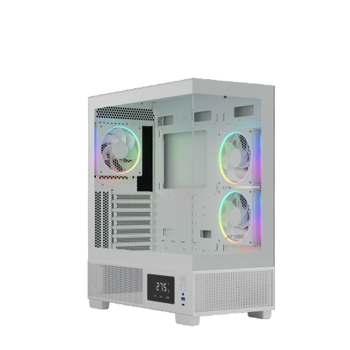 Ant Esports Gaming Cabinet Crystal X3 LCD (White)