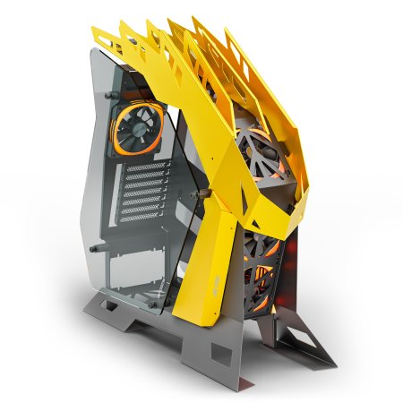 Ant Esports Cypher G7 Mid-Tower ATX Gaming Cabinet – Black-Yellow