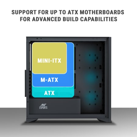 ANT ESPORTS ZEN WOOD C3 MID-TOWER GAMING CABINET – BLACK
