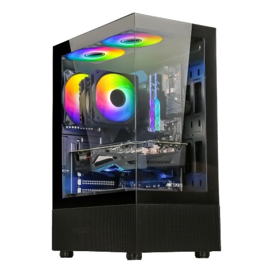 Ant Esports Crystal X2 ARGB Gaming Cabinet Black