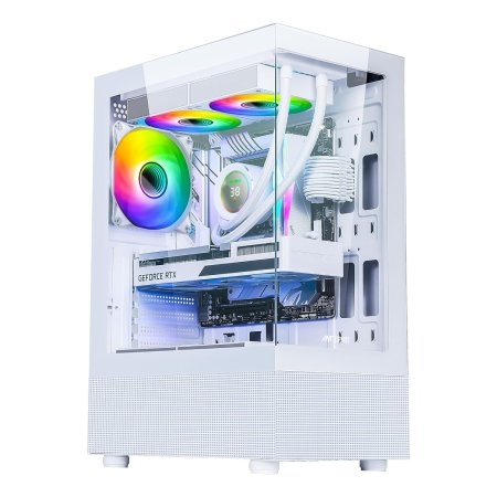 ANT ESPORTS CRYSTAL X2 ARGB GAMING CABINET – WHITE