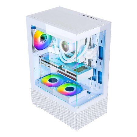 ANT ESPORTS CRYSTAL X2 ARGB GAMING CABINET – WHITE