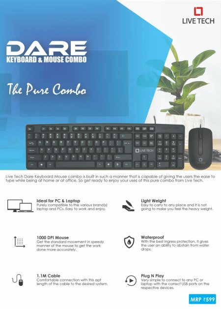 Live Tech DARE USB Keyboard & Mouse Combo