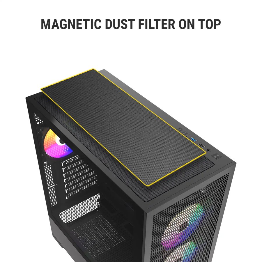 Ant Esports EVO 360 Black Mid Tower Cabinet (ATX/M-ATX/M-ITX)