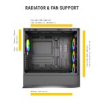 Ant Esports EVO 360 Black Mid Tower Cabinet (ATX/M-ATX/M-ITX)