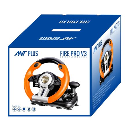 Ant Esports Fire Pro V3 Corsa Racing Wheel with Pedals – Black