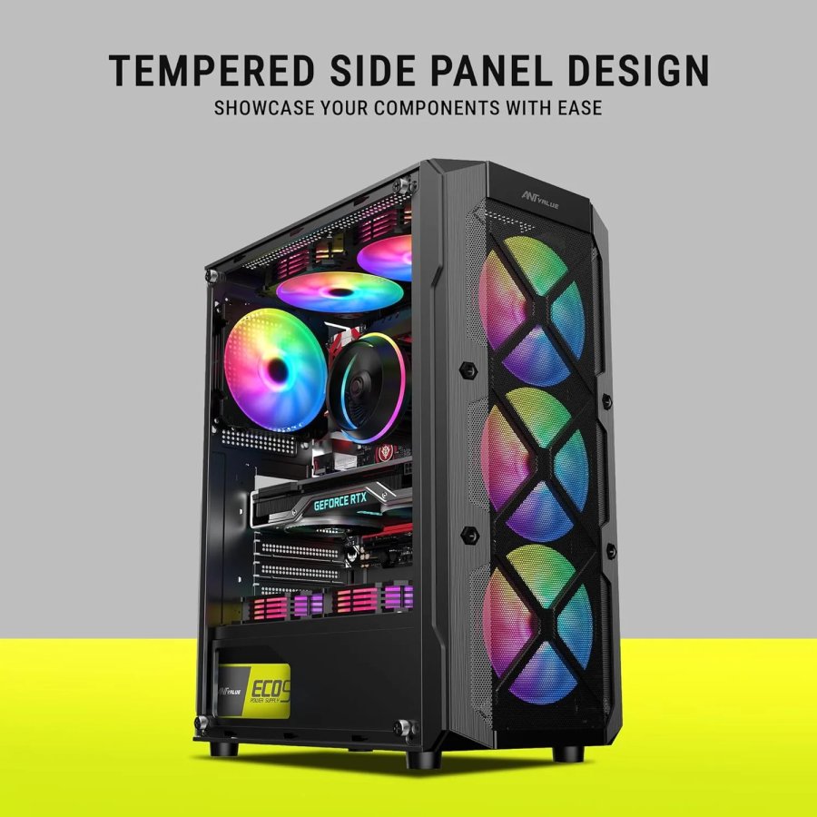 Ant Value VM50 ARGB Mid-Tower Gaming Computer Cabinet