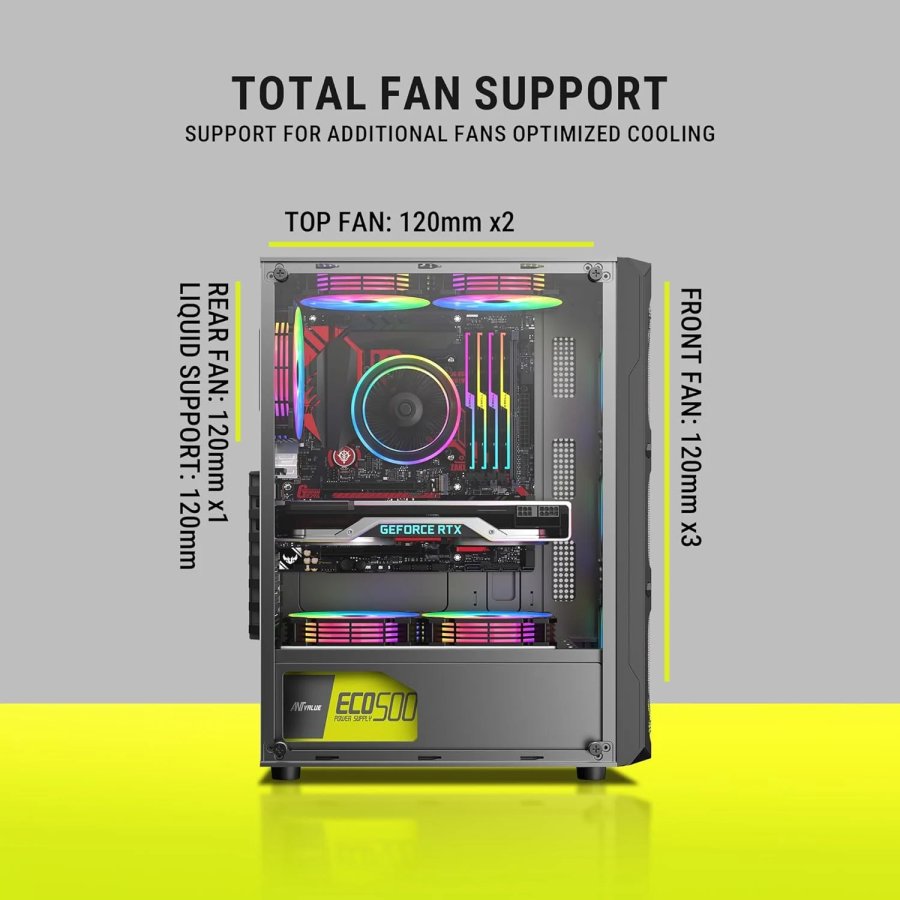 Ant Value VM50 ARGB Mid-Tower Gaming Computer Cabinet