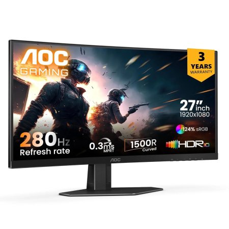 AOC C27G4Z 27 Inch 280Hz Curved Height Adjustable Monitor
