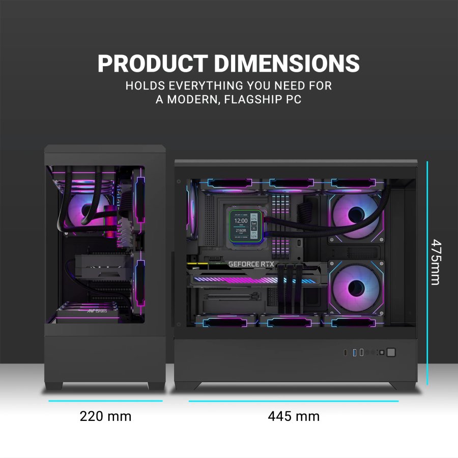 Ant Esports Crystal X6 Lite ARGB E-ATX Cabinet 6 Fans
