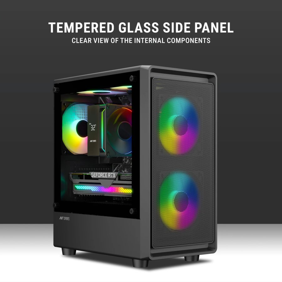 Ant Esports 400 Air Mini M-ATX Cabinet with 3×120mm Fans
