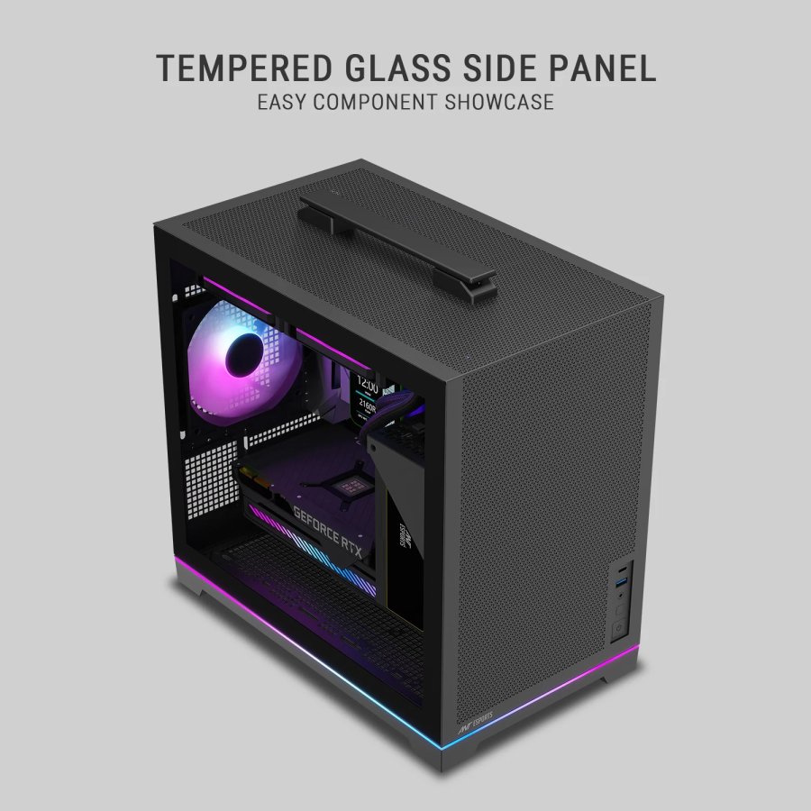 Ant Esports Box C Air V2 M-ATX Cabinet Black 120mm Fan