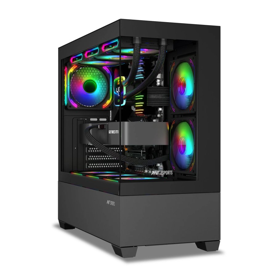 Ant Esports Crystal Z3 ATX Cabinet Black 3x120mm Fans