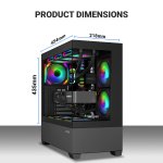 Ant Esports Crystal Z3 ATX Cabinet Black 3x120mm Fans