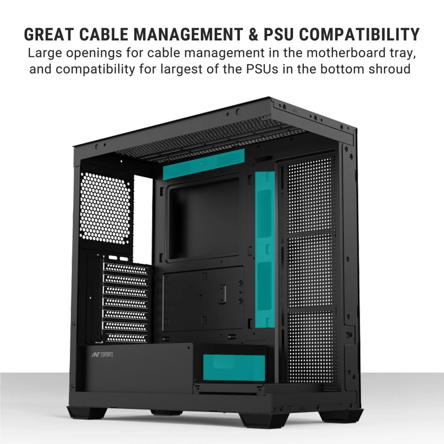Ant Esports Crystal X7 ATX Cabinet Black 7x120mm Fans