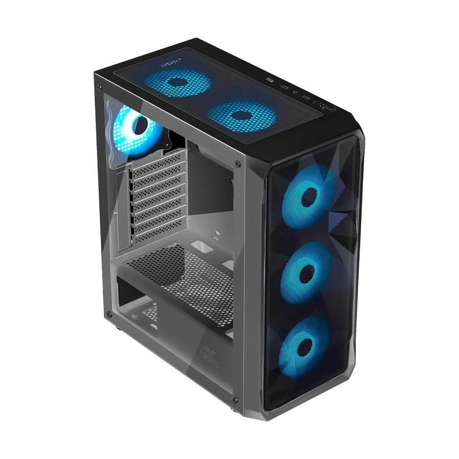 Ant Esports ICE-112 ARGB ATX Cabinet Black 4 Fans