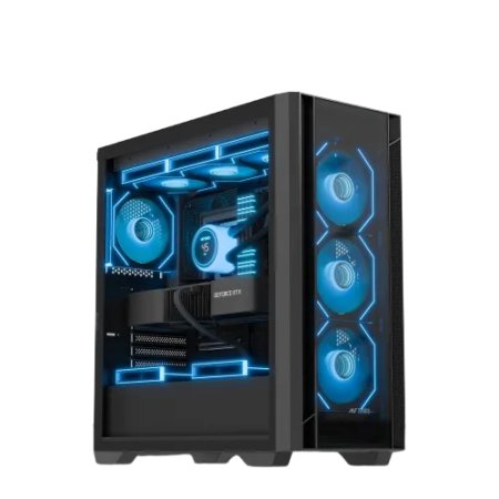 Ant Esports AQUA 360 4F Cabinet Black with 4 Fans