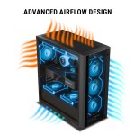 Ant Esports AQUA 360 4F Cabinet Black with 4 Fans