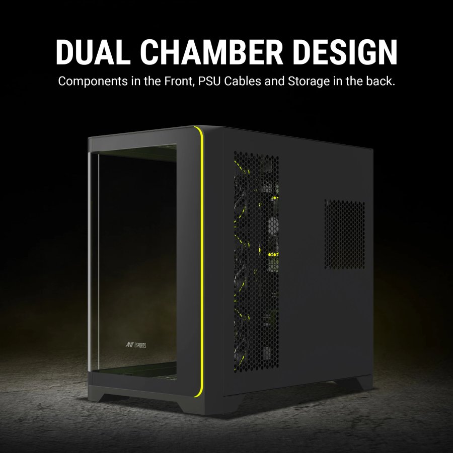 Ant Esports Crystal ARC Gaming Cabinet Black