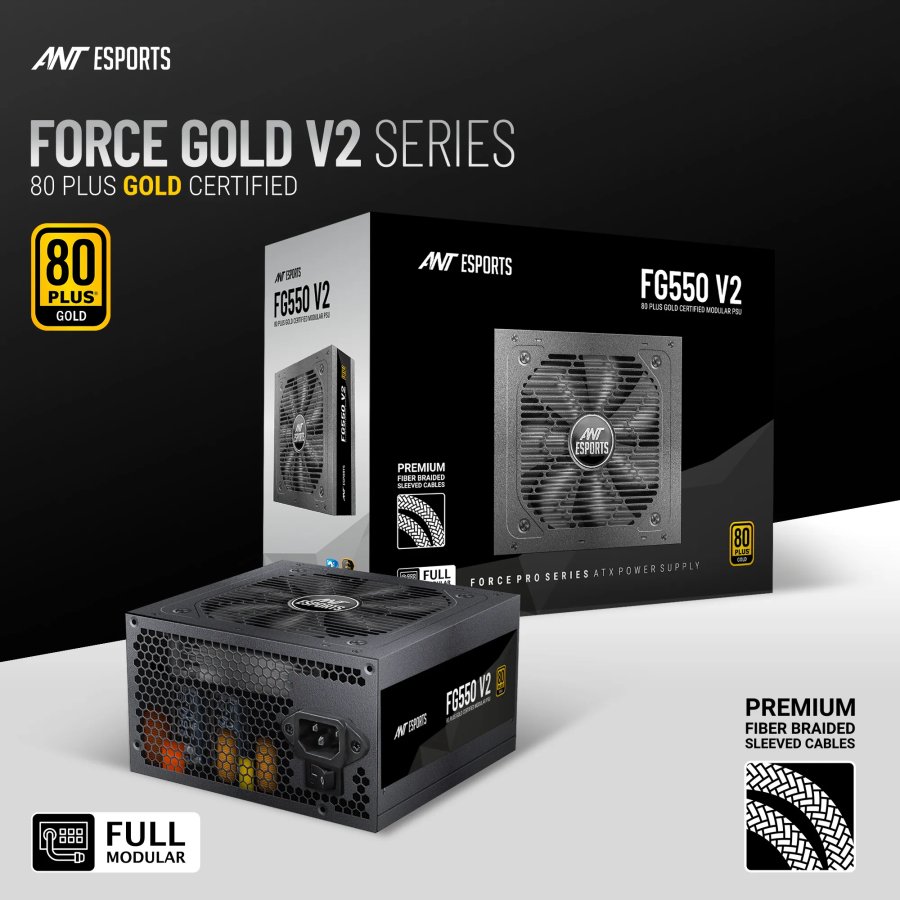 Ant Esports FG550 V2 550W 80+ Gold Fully Modular PSU
