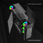 Ant Esports ICE-410TG Cabinet 4x120mm ARGB Fans Black