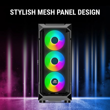Ant Esports ICE-410TG Cabinet 4x120mm ARGB Fans Black