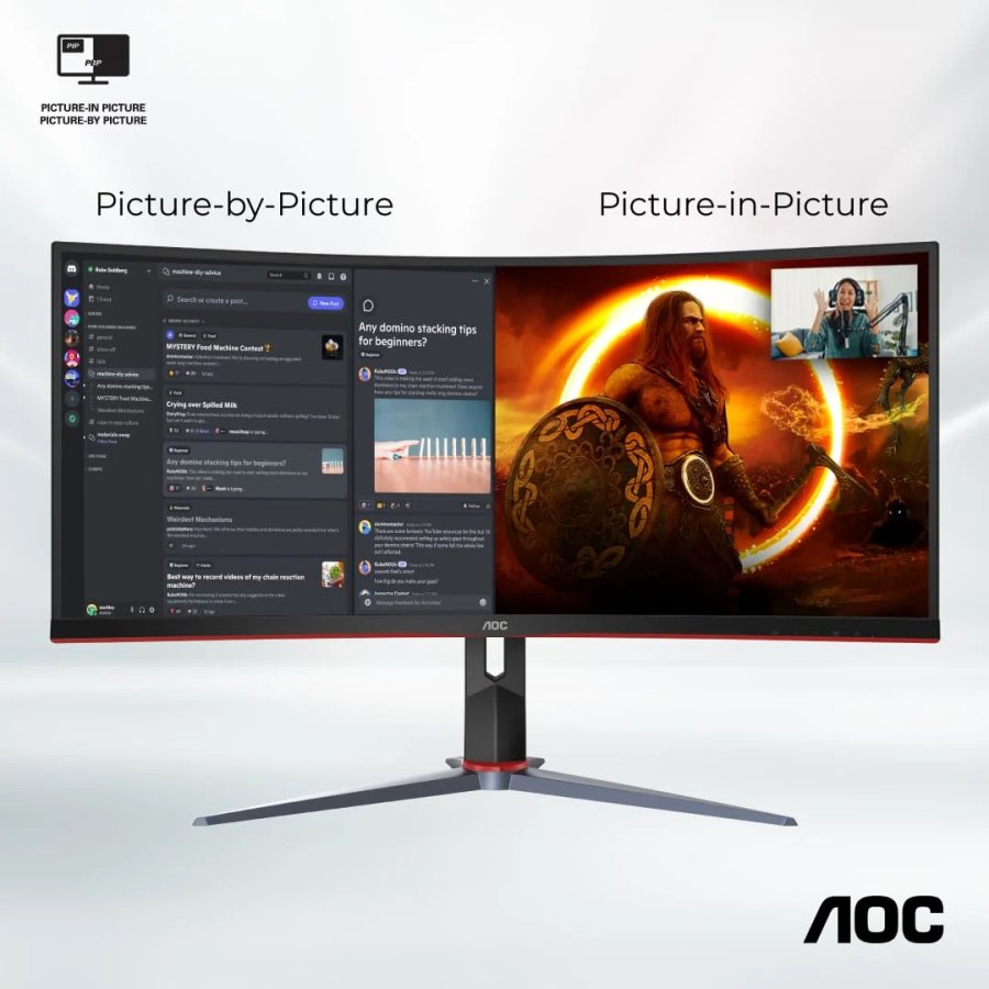 AOC CU34G2XP 34 Inch Curved 180Hz Height Adjustable