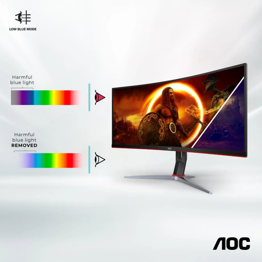 AOC CU34G2XP 34 Inch Curved 180Hz Height Adjustable