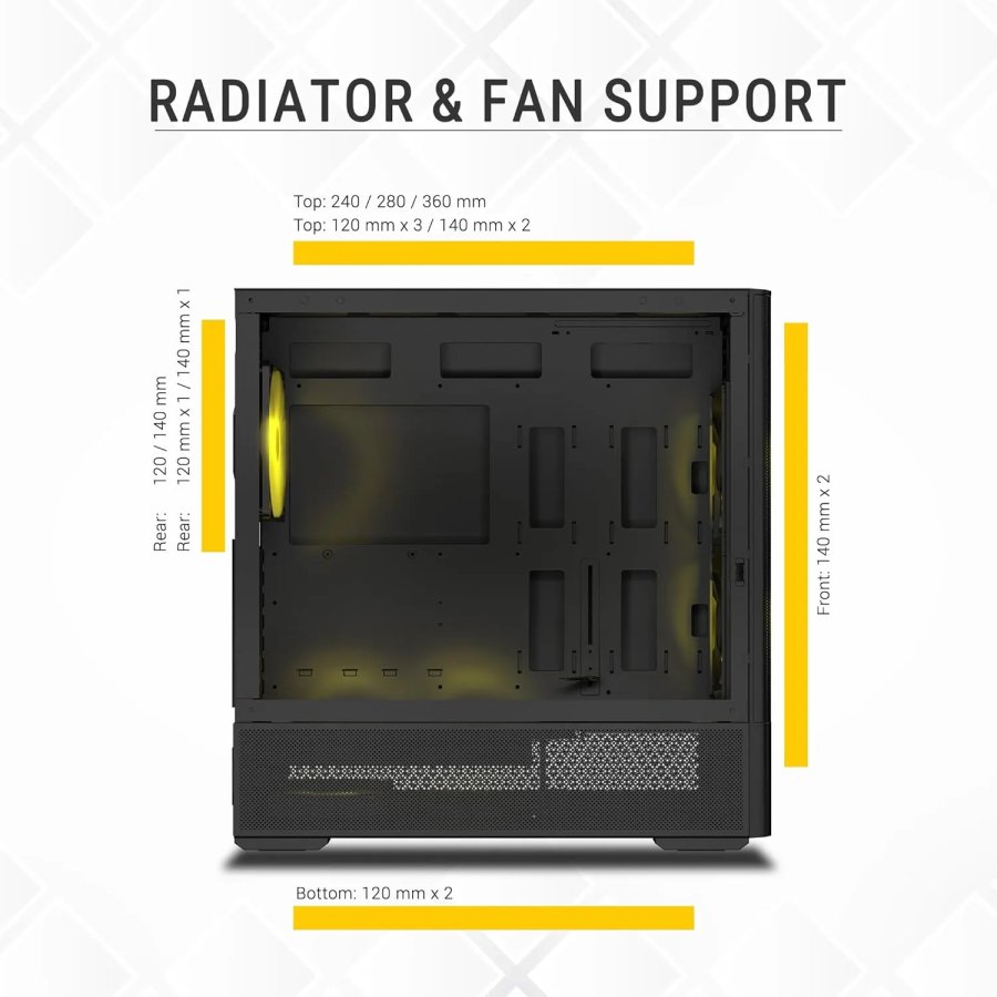 Ant Esports 511 Air 5F Gaming Cabinet Black