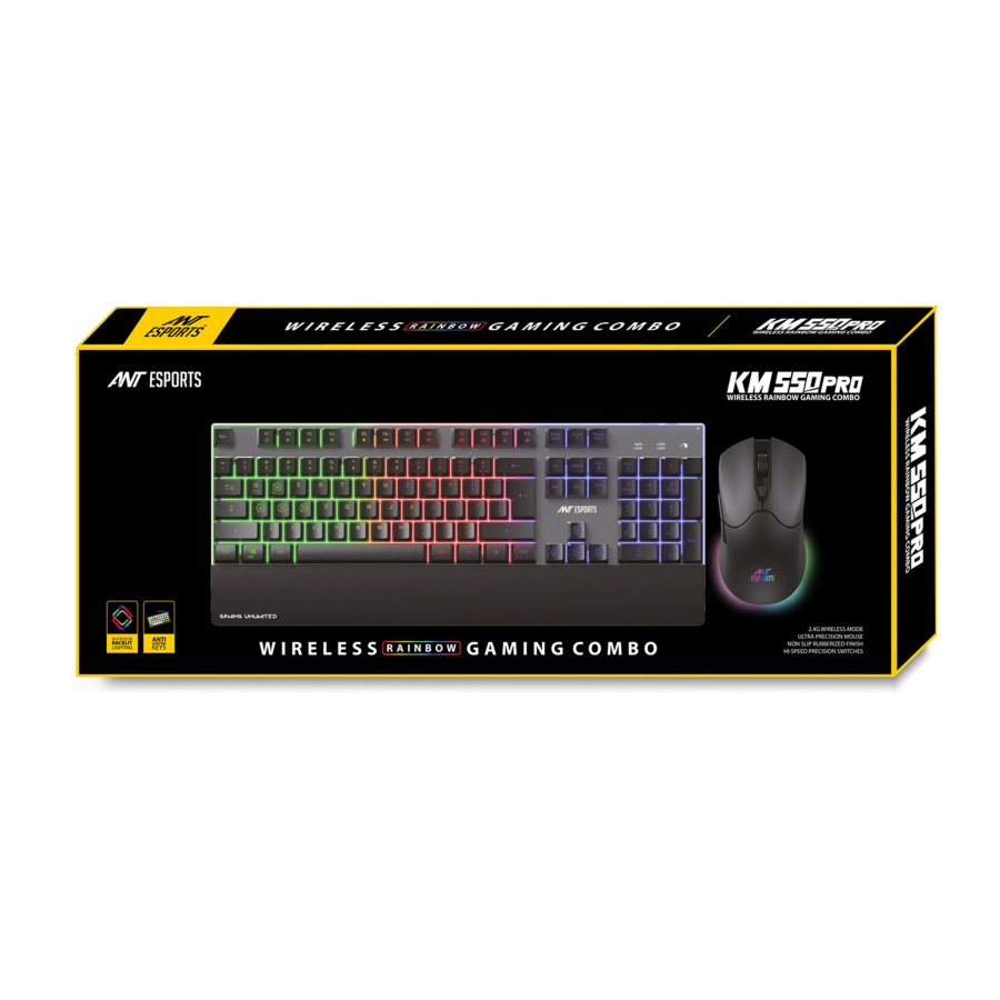 Ant Esports KM550PRO Wireless Gaming Combo Black