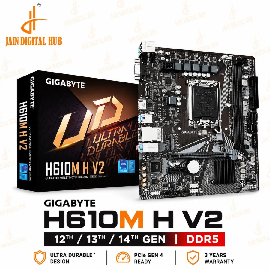 Gigabyte H610M H V2 DDR5 Motherboard for Intel 14th Gen