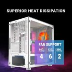 Ant Esports 200 Air Mini Gaming Cabinet White 2x120mm Fans