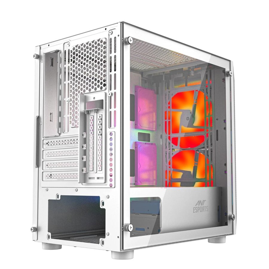 Ant Esports 200 Air Mini Gaming Cabinet White 2x120mm Fans