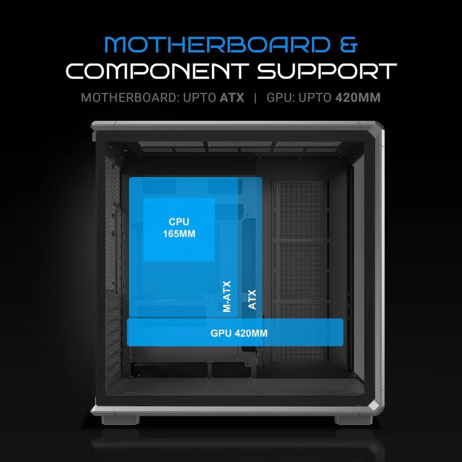 Ant Esports Gaming Cabinet Crystal x8 Frame Black
